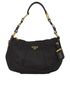 Prada Pleated Shoulder Bag, &pound;395, Handbags, Black, Nylon (Polymer), Front view